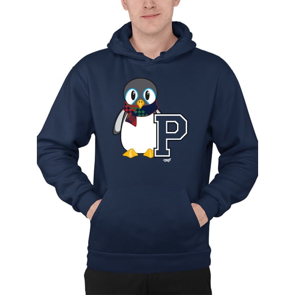 Penguin Varsity P - Cozy Mascot Emoji Graphic Men's Hoodie