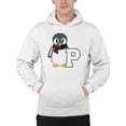 thumbnail image 1 of Penguin Varsity P - Cozy Mascot Emoji Graphic Men's Hoodie, 1 of 4