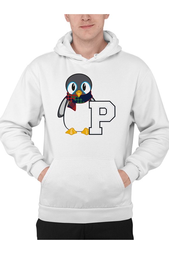 Penguin Varsity P - Cozy Mascot Emoji Graphic Men's Hoodie