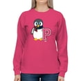 thumbnail image 1 of Penguin Varsity P - Cozy Mascot Emoji Graphic Women's Sweatshirt, 1 of 4