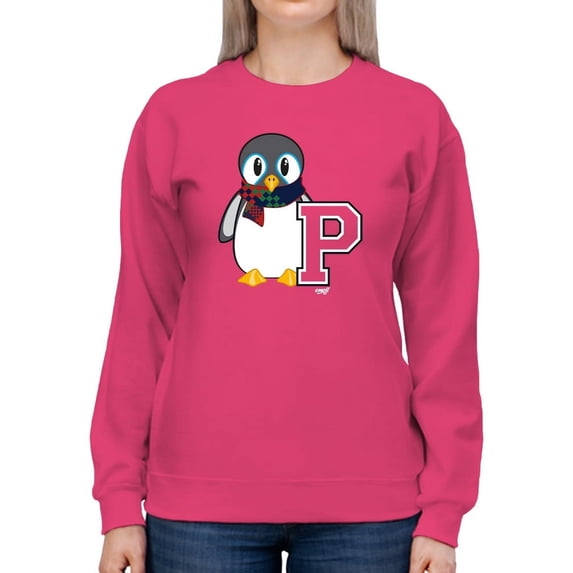 Penguin Varsity P - Cozy Mascot Emoji Graphic Women's Sweatshirt