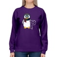 thumbnail image 1 of Penguin Varsity P - Cozy Mascot Emoji Graphic Women's Sweatshirt, 1 of 4