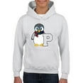 thumbnail image 1 of Penguin Varsity P - Cozy Mascot Emoji Graphic Youth's Hoodie, 1 of 4