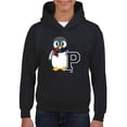 thumbnail image 1 of Penguin Varsity P - Cozy Mascot Emoji Graphic Youth's Hoodie, 1 of 4