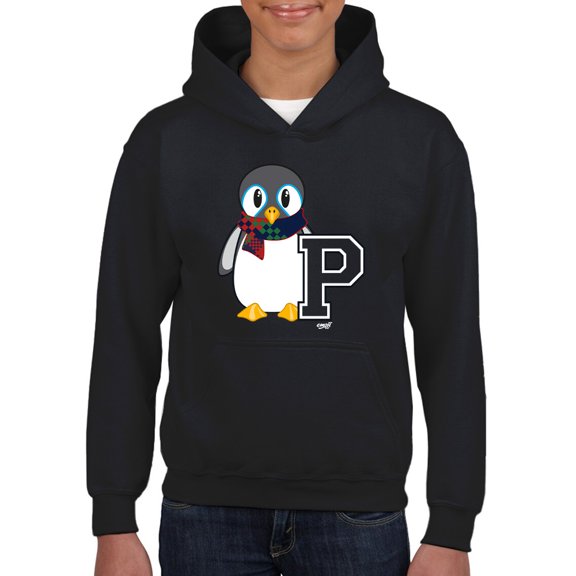 Penguin Varsity P - Cozy Mascot Emoji Graphic Youth's Hoodie