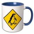 thumbnail image 1 of 3drose, Penguin Warning Sign, Australia - Au01 Dwa4638 - David Wall, 11oz Two-tone Blue Mug, 1 of 6