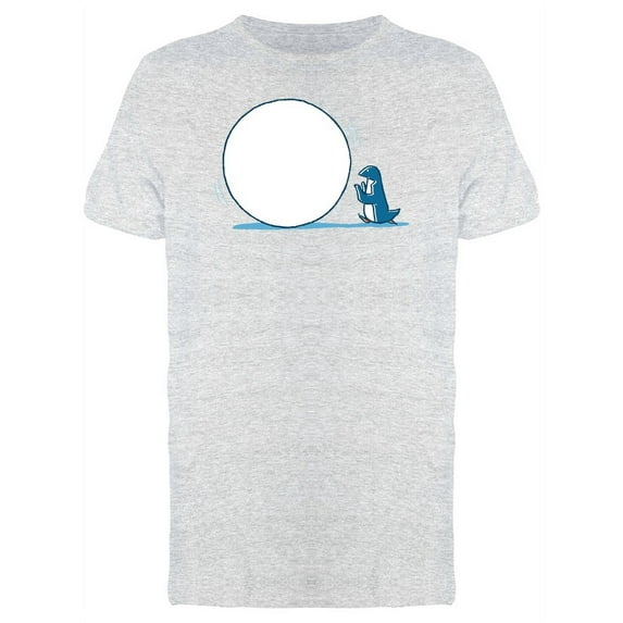 Penguin With A Big Snowball T-Shirt Men -Image by Shutterstock, Male XX-Large