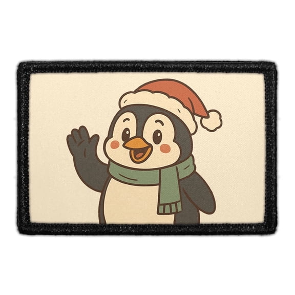 Penguin With Santa Hat - Removable Patch