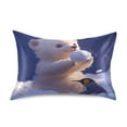 thumbnail image 1 of Penguin and Polar Bear King Size Pillowcase Ultra Soft Silky Fabric Wrinkle Fade Resistant 20x40in, 1 of 9