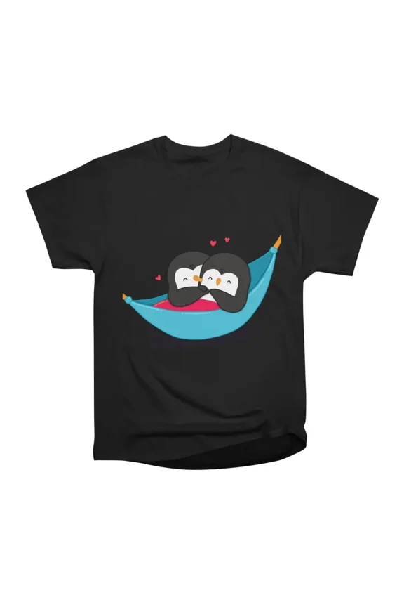 Penguin couple in a hammock T-Shirt Tee Gift For Him Merch For Her Apparel For Friend