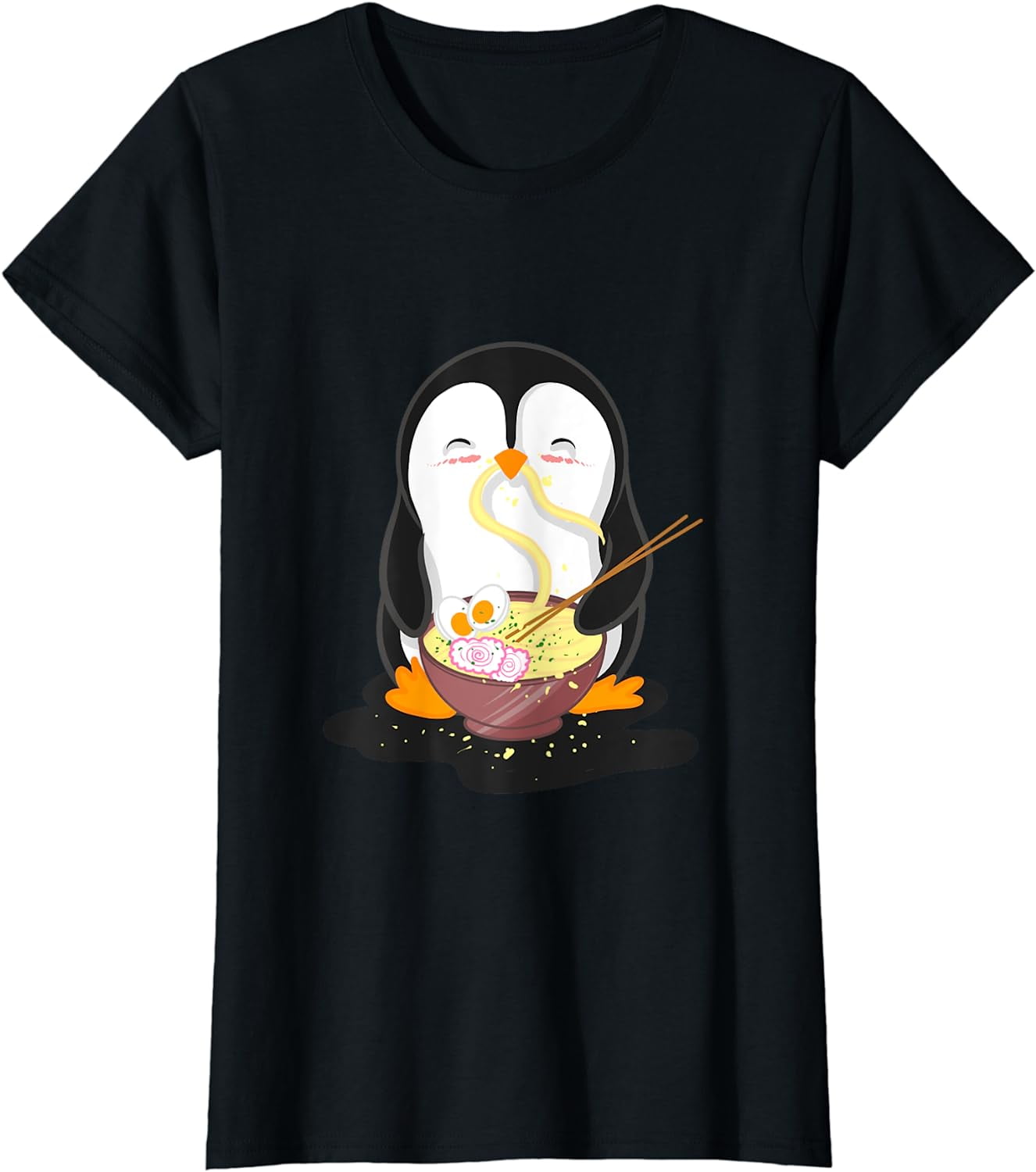 Penguin eating a Japanese Ramen noodle soup T-Shirt - Walmart.com