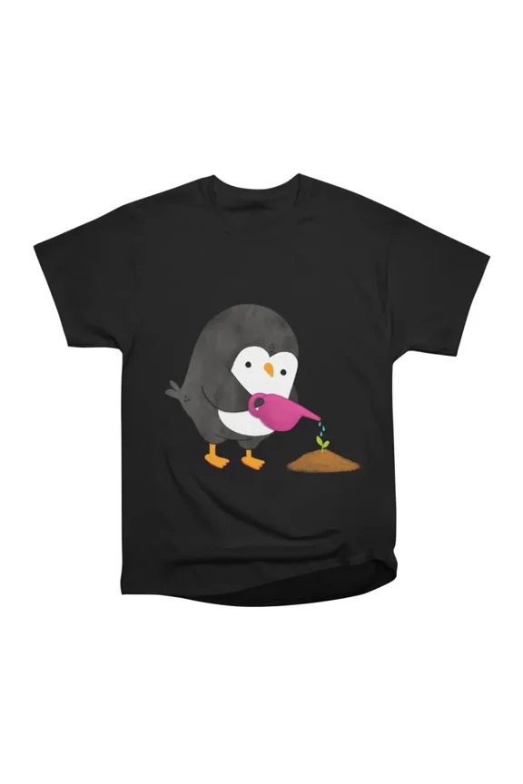 Penguin watering plant T-Shirt Tee Gift For Him Merch For Her Apparel For Friend
