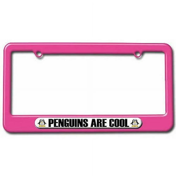 Penguins Are Cool, Animal Love License Plate Tag Frame, Multiple Colors