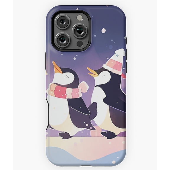Penguins Christmas Parade Holiday Cute Phone Case for iPhone 16 15 14 13 12 11 Pro Max