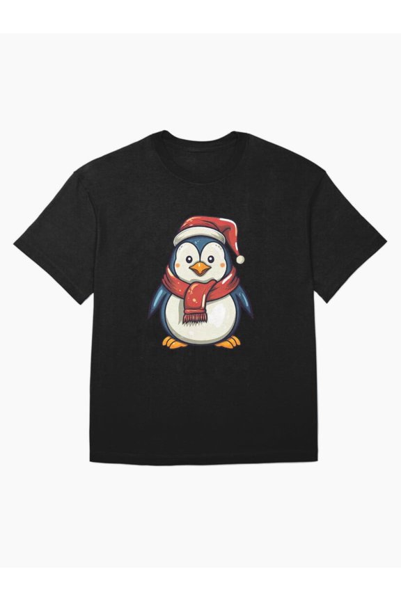 Penguins Christmas Simple Holiday Festive Animal Apparel Unisex T-Shirt up to Size 5XL