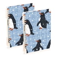 thumbnail image 1 of Penguins Grids Ring Binder Notebook Journey Note Diary College Ruled Spiral Notebook Study Loose Leaf Paper A5 60 Pages, 1 of 8