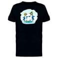 thumbnail image 1 of Penguins Ice Skating Cartoon T-Shirt Men -Image by Shutterstock, Male 4X-Large, 1 of 2