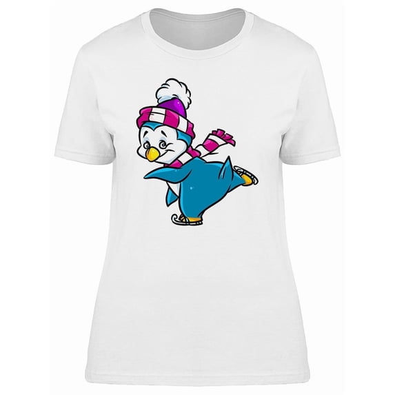 Penguins Ice Skating Cartoon T-Shirt Men -Image by Shutterstock, Male 4X-Large