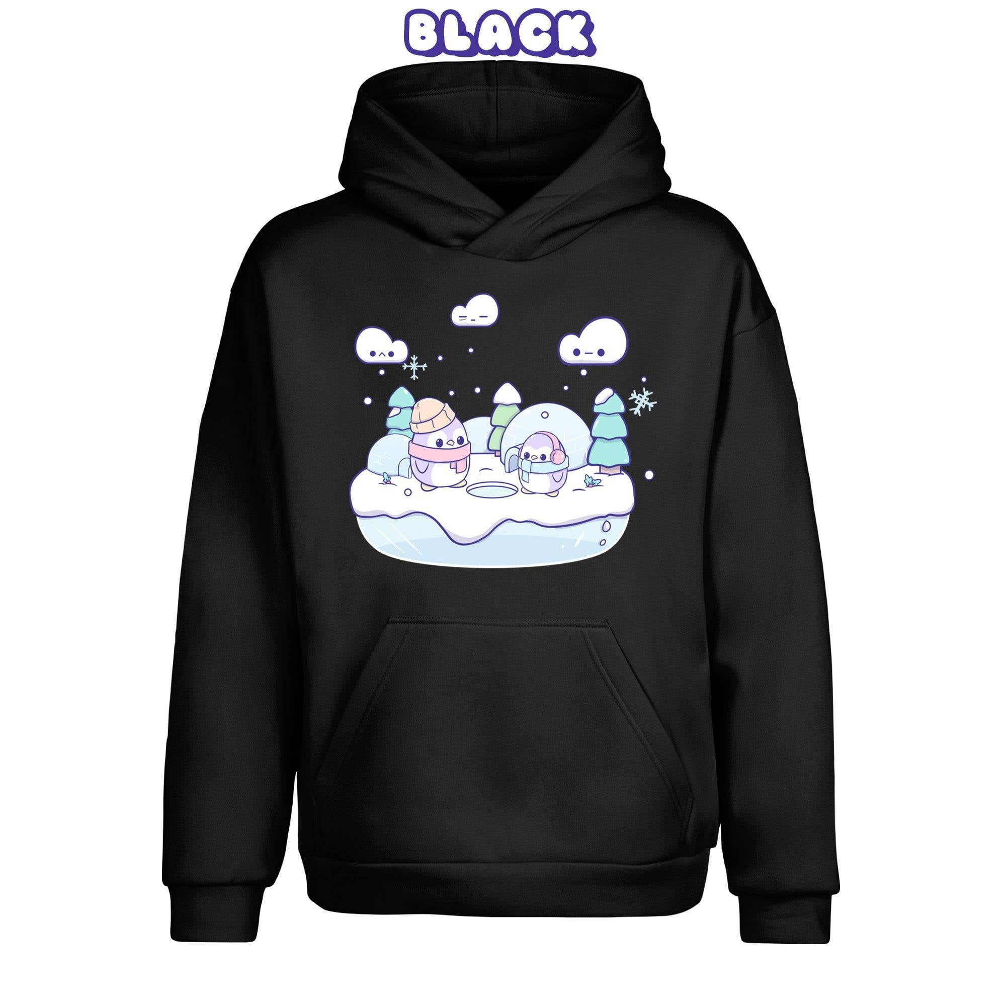 Penguin Waffle Pattern Print Men Women Pullover Hoodie main image 1