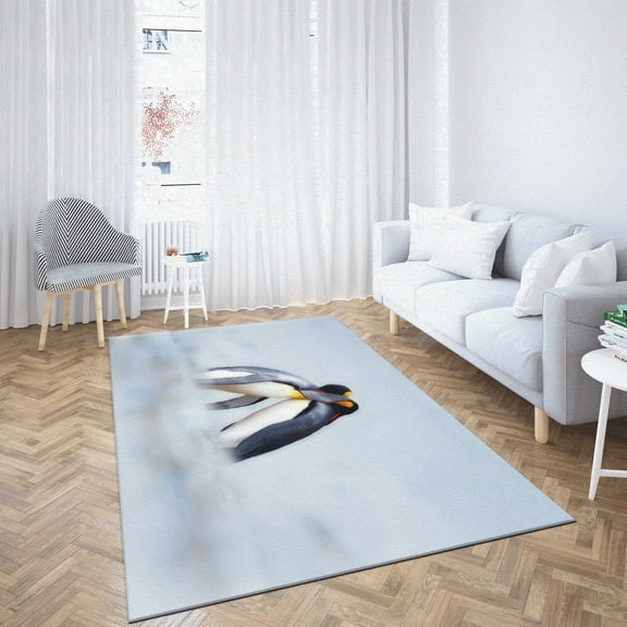 Penguins Rug, Cute Penguin Rugs, Trendy Rug, Animal Rugs, Nursery Rug, Customs Rug, Kids Room Rug, Dining Room Rug, Penguin Lover Gift Rug, 3.3'x6.5' - 100x200 cm