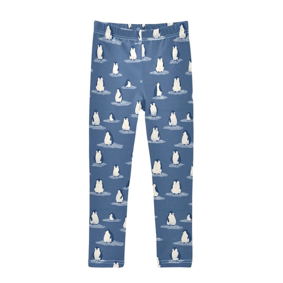 Penguins Standing on Ice Floe Printed Leggings Yoga Pants for in 4t to 10t