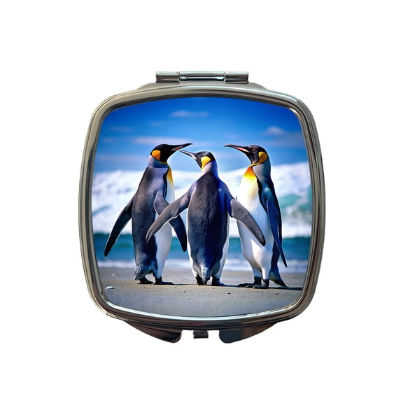 Penguins Travel Makeup Handbag Purse Small Pocket Compact Mirror