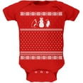 thumbnail image 1 of Penguins Ugly Christmas Sweater Red Baby One Piece - 3 month, 1 of 1