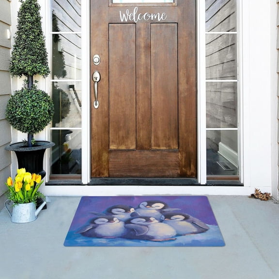 Penguins Versatile Absorbent Door Mat, Non-Slip, Easy to Clean 32''x20''
