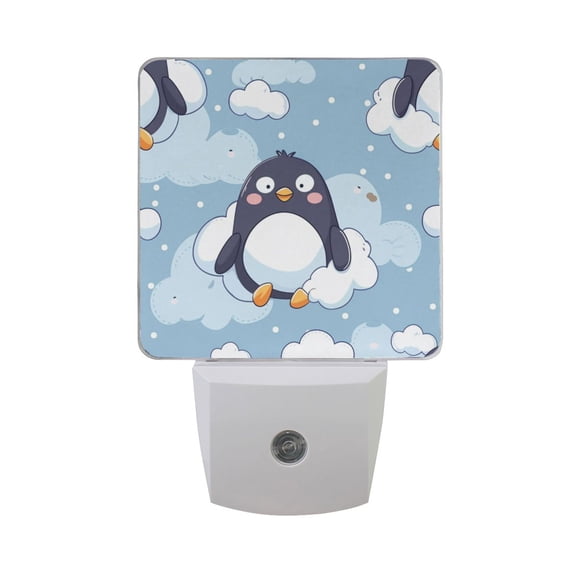 Penguins and Clouds Cartoon LED Night Light with Smart Sensor Plug Into Wall Dusk to Dawn 2 packs