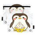 thumbnail image 1 of Penguins and Ice Cream 9.8x7.1in Water Resistant Binder Pouch, 3-Ring Compatible, Transparent Front, 1 of 6