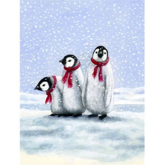 Penguins by Daphne Baxter Flag Canvas House Size