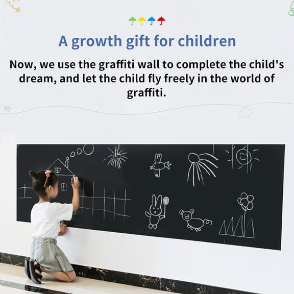 Pengxiang Two Sided Wooden Frame Chalkboard with Five Chalk Pieces, 24" Wide