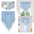 thumbnail image 1 of Blackout Curtains Solid Color Finished Drapery 51x24 Bedroom Decor Triangle Screen Kitchen Short Durable Home Textiles Blue, 1 of 14
