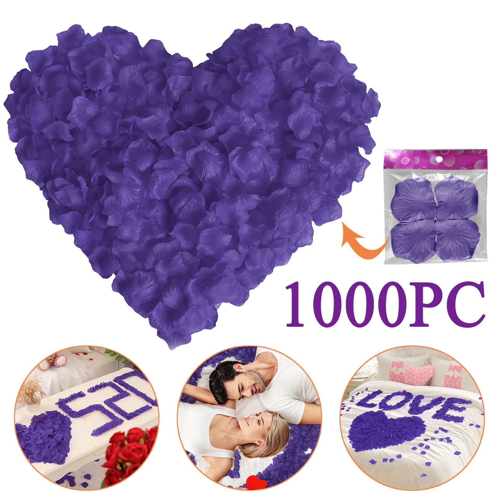 Pengzhipp Faux Flowers 1000PC Artificial Rose Petals Silk Petals Bright