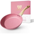 thumbnail image 1 of Peniguingy 8-Inch Pink Nonstick Egg Pan, PFOA-Free Stone Cookware Skillet, Induction Compatible, 1 of 9