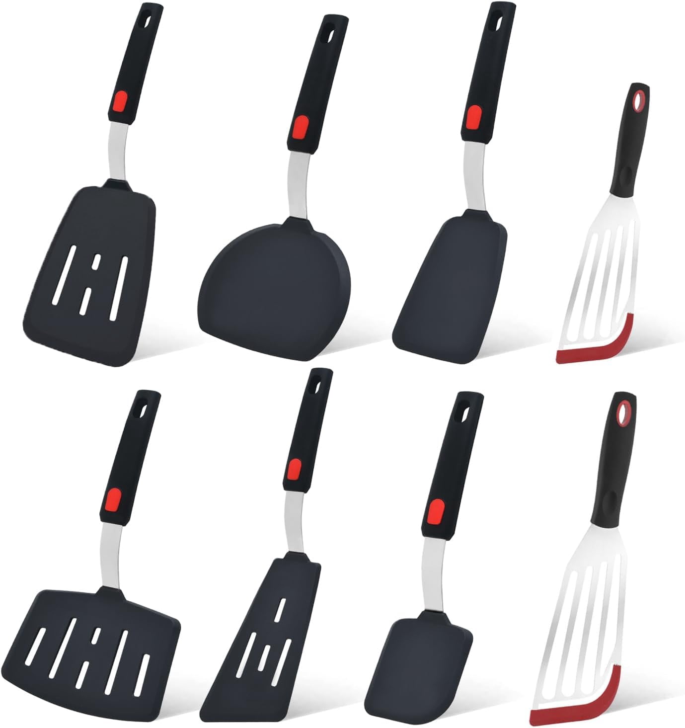 Peniguingy Silicone Spatula Turner Set, 8 Pieces 600°F Heat Resistant ...
