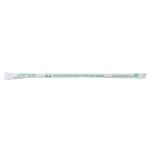 Penka Drinking Straws, Wrapped, Biodegradable, Agave Fiber-500 ct
