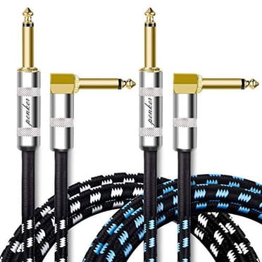 Kirlin 1-Foot Right Angle 1/4-Inch Patch Cables - 6 Color Pack For Audio & Instrument Connections