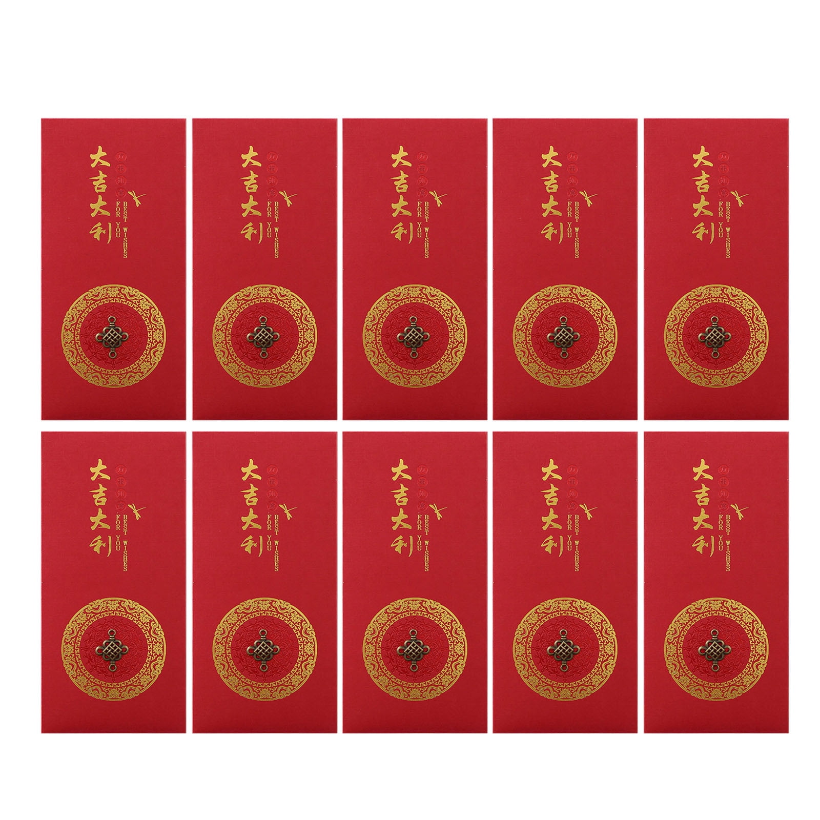 Penkiiy 10 Pcs Chinese New Year Red Envelopes Year of the Snake Red