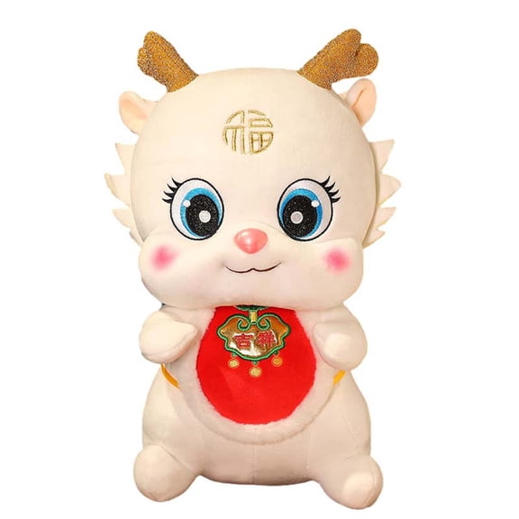Penkiiy 2024 Chinese New Year Decorations, Year of The Dragon 2024 Spring Festival Decor, Lunar New Year Dragon Stuffed Animal Plush Toy, Soft Red Dragon 2024 Mascot Zodiac Toys, 7.9 inches