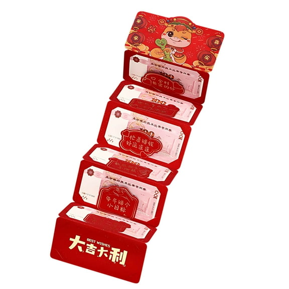 Penkiiy 2025 New Year Folding Red Envelope Personality Enlarged Red Envelope Chinese New Year Blessing Red Envelope