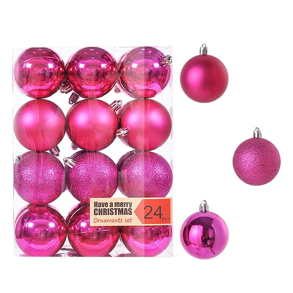 Penkiiy 24Pcs Mini Christmas Balls Ornaments, Small Shatterproof Christmas Baubles for Xmas Christmas Tree, Hanging Ball for Holiday Wedding Party Decoration