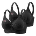 thumbnail image 1 of Penkiiy 2PC Bras for Women 2024 Full Support No Underwire Seamless Wireless Breathable Everyday Bras Plus Size Push Up Bra 3XL Black, 1 of 7