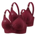 thumbnail image 1 of Penkiiy 2PC Bras for Women 2024 Full Support No Underwire Seamless Wireless Breathable Everyday Bras Plus Size Push Up Bra XL Wine, 1 of 6