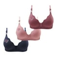 thumbnail image 1 of Penkiiy 3 Pack Push Up Bras for Women No Underwire Soft Comfort Bras Full Coverage Plus Size Everyday Bra High Support Sports Bras Blue, 1 of 3
