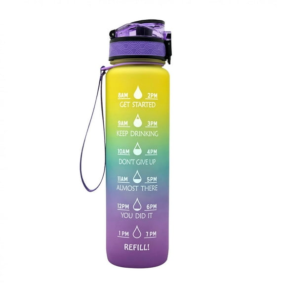 Penkiiy 34 oz Water Bottle With Times To Drink - 34 oz Water Bottle With Straw - Motivational Water Bottle - Large Water Bottle - Sports Water Bottle With Time Marker - Gym Water Jug 34 oz