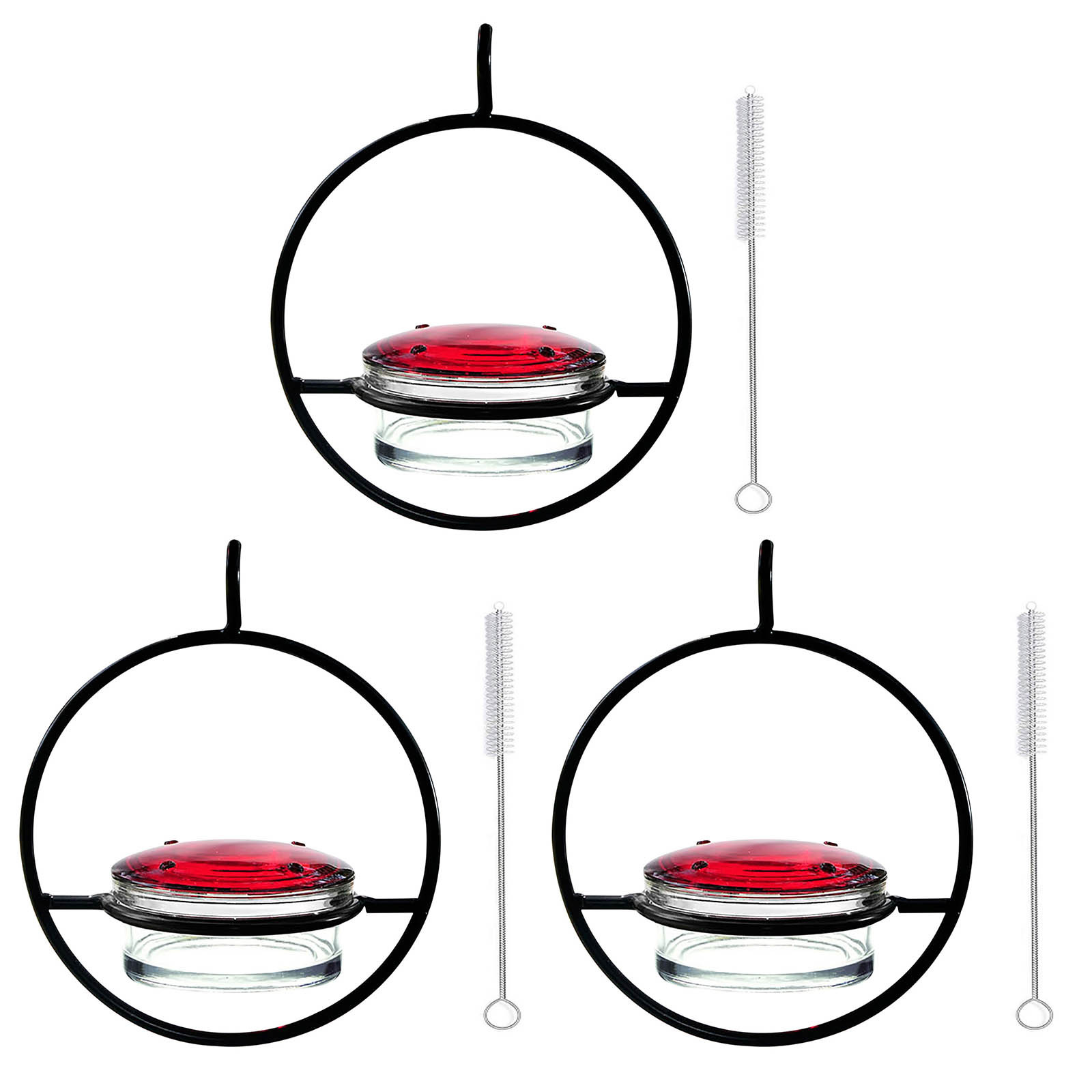 Penkiiy 3PC Beautiful Circular Hanging Hummingbird Feeder, Bird Feeding