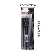 Penkiiy 8 Pcs Wooden Black Pencil Drawing Writing Pencil,School & Office Supplies,Back to School(Including a Sharpener and a 2B Eraser)
