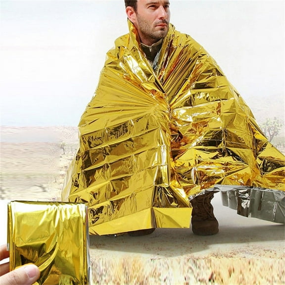 Penkiiy 82 * 63 in Emergency Thermal Blankets,Space Blanket Survival kit Camping Blanket, Perfect for Outdoors, Hiking, Survival, Bug Out Bag
