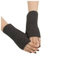 thumbnail image 1 of Penkiiy Arm Warmers Fingerless Gloves For Women Women Girl Knitted Arm Fingerless Keep Warm Winter Gloves Soft Warm Mitten Brown Gloves, 1 of 2